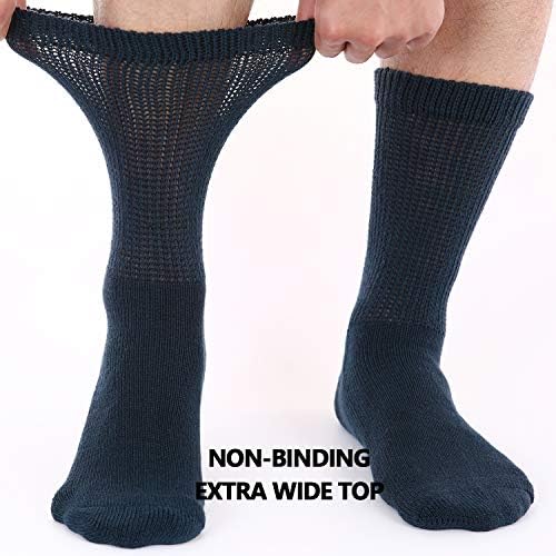 MD FOOTTHETHA 6 пара мажи необврзувачки термички дијабетичари лабава лабава чорапи топло зимски екипаж чорапи перница единствена влага.