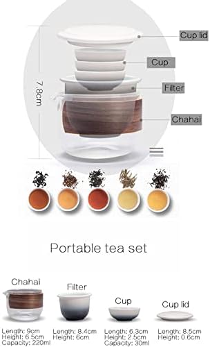 Xwozydr керамички чајник Гаиван чај чај сак преносен чај за патувања сет чај сет за пијалоци