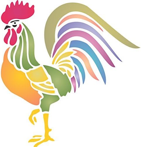Петел Матрица, 8 х 8,5 инчи - Кинеска Година На Петел Пилешко Птица Фарма Животински Матрици за Сликарство Дефиниција -