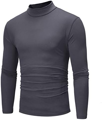 Тенок на мажите за мажи во Beuu Основни термички маички со желби со цврста боја, обичен памук плетен пулвер џемпери врвови се совпаѓаат со маици, или костуми за спортс