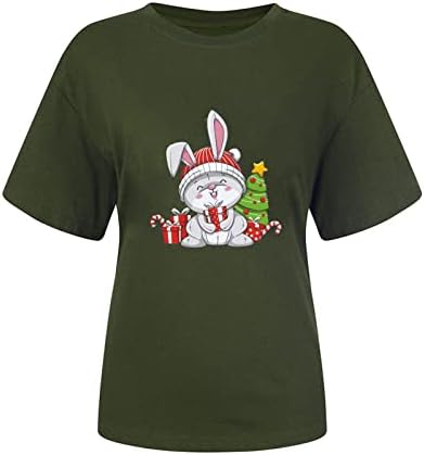 Femaleенска маица со кратки ракави есен лето облека трендовски екипаж врат памук графички смешен преголем врвен маица за женски