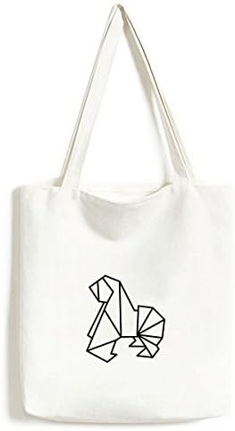 Орига кучиња геометриска форма тота платно торба за шопинг сачер случајна чанта