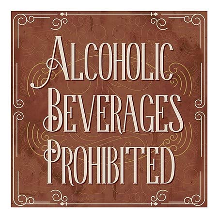 CGSignLab | Забранети Алкохолни Пијалоци - Викторијанска Картичка Прозорец Прицврстување | 16 x16