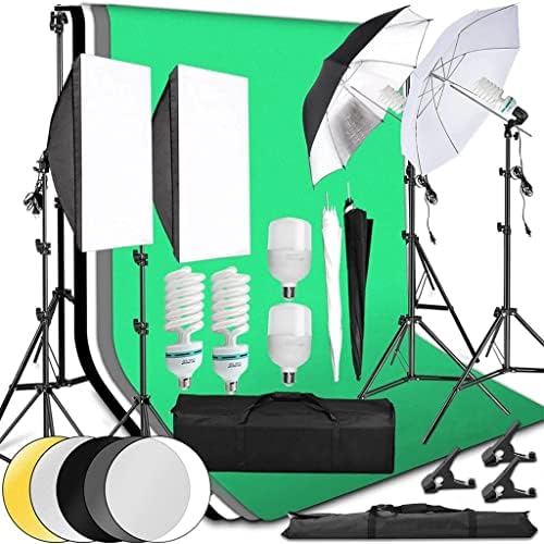 Zhuhw Photo Studio LED Light Softbox Континуиран комплет 2x3m Позадина рамка 60см рефлекторска табла чадор 2м статив за видео