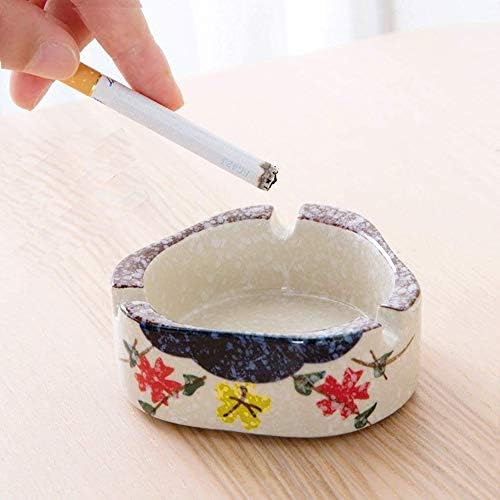 Yuanflq Ashtray за Weed Patio, Office & Home рачно насликана керамичка дневна соба Аштрај креативна канцеларија домашна модна личност