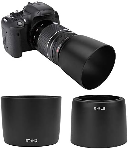 Ахот на леќи на Akozon Camera ET-64II Квалитетна пластична замена за Canon EF-S EF 75-300mm f за 4.0-5.6 е USM за аспиратор за камера