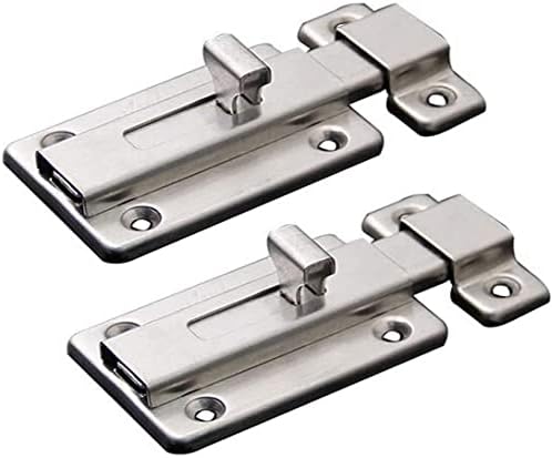 Завртки на вратите, 2 парчиња брава на лизгање на вратата од не'рѓосувачки челик, завртка за лизгање на површината за сите типови внатрешни