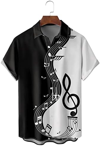 2023 година Нова машка музика за лепенка за печатење кошула за кратки ракави за кратки ракави за кратки кошула со кратки ракави врвот на врвот