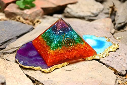55мм оргон пирамида 7 бои оникс заштита кристали реики лековити камења организираат пирамида за среќа подарок за жени мажи