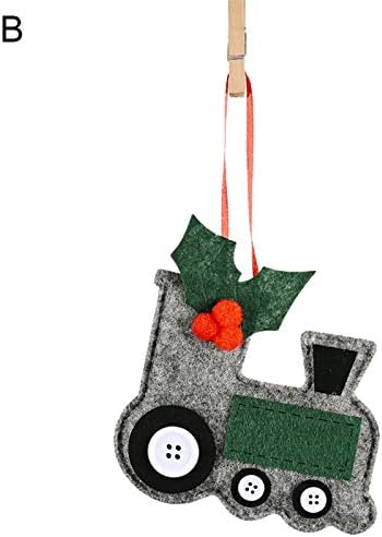 Божиќни украси за Божиќ за Божиќни украси, Божиќна неткаена ткаенина Снежен човек автомобил Бел приврзок за дома Дрво за домашно забави Декор