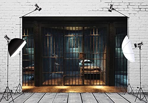 Loccor 15x10ft ткаенина затворска позадина Ноќта на вештерките затворска ќелија Позадина бела партија