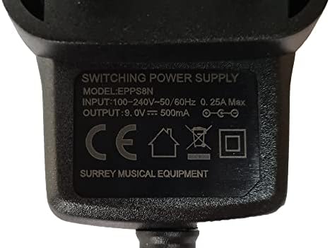 Замена на напојување за адаптер за педали за педали на Audio Mini Muff Uk 9V