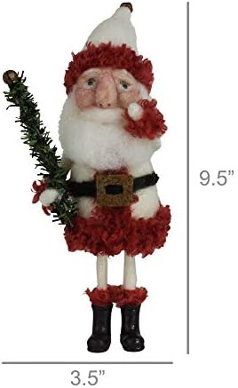 Homart 0425-0 Фестивен Дедо Мраз со мало дрво, висина од 9,5 инчи, се чувствува