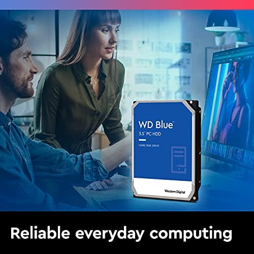 Western Digital 3TB WD Blue PC Внатрешен хард диск HDD - 5400 вртежи во минута, SATA 6 GB/S, 64 MB кеш, 3,5 - WD30EZRZ