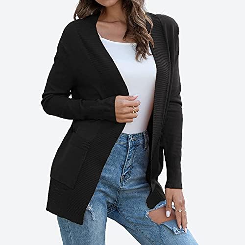 Xiloccer Најдобри јакни за жени исечени јакна за женски кошула јакна лесна јакна од лесен отворен кардиган џемпер