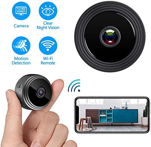 Yugyuj 1080p HD WiFi скриена камера, преносна мини камера безжична WiFi движење открива магнетна камера, мали домашни безбедносни камери Видео рекордер движење активирано но