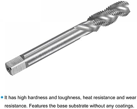 Uxcell Spiral Flute Taps, 3/8-24 UNF 2B со голема брзина на челик за неоткриена машина за мелење на конец за навојување допрете 3 флејти
