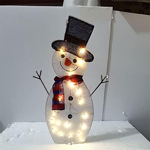 3 парчиња 2022 Божиќно осветлување Снежен човек на отворено во дворот на двор 20 светла претходно осветлена снежна дома со батерија