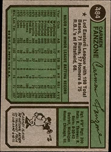 1974 Топпс 484 Кармен Фанзон Чикаго Кобс Дин картички 5 - Екс Кубс