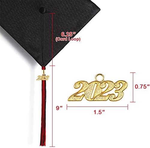 2023 година Дипломирање на Тасел-2 ПЦС, Тасел шарм за дипломирање капа, тасела за дипломирање 2023 година со 2023 година златни привлечност за матурска капа, додатоци за т?