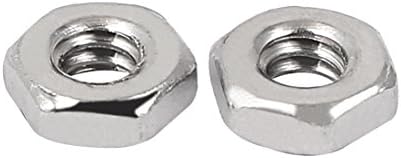 Aexit 6#-32 женски квалитетни делови од конец на не'рѓосувачки челик UNC HEX ореви Сребрен тон 50 парчиња Модел: 89AS21QO394