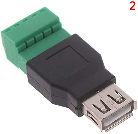 Vizgiz 2 пакет USB -терминален блок адаптер USB2.0 Тип А машки женски приклучок до 5 пински конектор модул DIY безлетни 5P Замена на завртки за пренесување на податоци за полне
