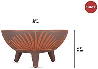 Укају рачно изработен 8-инчен декоративен рустикален сад со теракота со нозе: Совршен за сервирање салата, овошје, бонбони, житни култури,