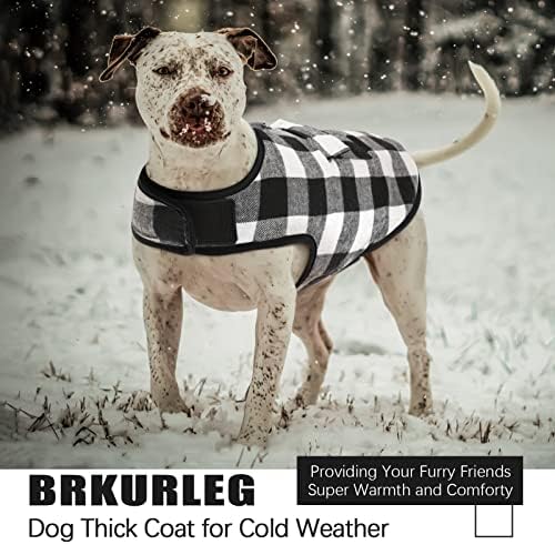 Класичното карирано карирано топло куче Зимско палто, лесен палто за кучиња со 7 големина со велкро за ладно време, реверзибилна облека за ветерници за кучиња рефле