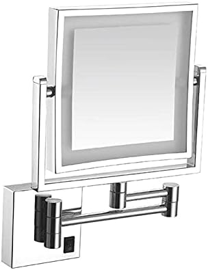 Заах Ѕид Монтирани Шминка Огледало 8-Инчен Двострани Вртливата Ѕид Монтирање Огледало СО 3x Зголемување, 360 Степен Вртливата