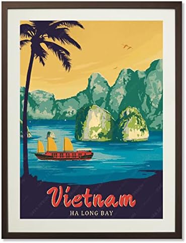 Gaeaverse Vietnam Halong Bay City Pandaspape Travel Posters Posters Vintage Room Decor Decor Eesthetic Canvas слики за спална соба wallидна уметност дома декорација