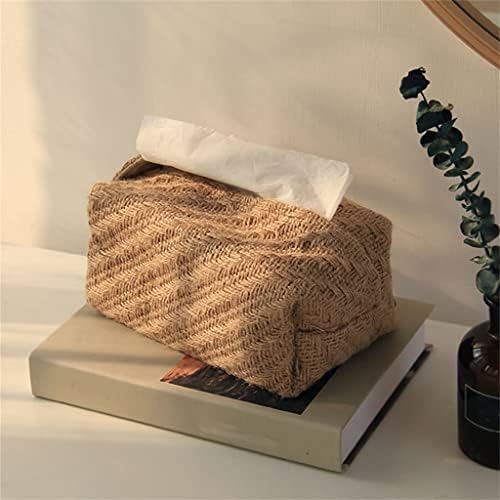 N/Голема памучна постелнина ткаенина уметност ткиво кутија кутија за салфетка, држач за десктоп хартија за дома