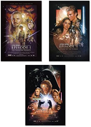 Постер Стоп за онлајн Војна на Starвездите Епизода I, II & III - Постер за филм/сет за печатење