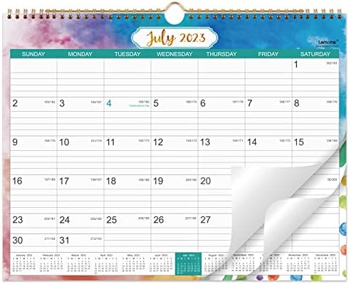 Wallиден календар 2023-2024-Календар јули 2023 до декември 2024 година, 14,8 x 11,4 Месечен календар на wallидови од со Julулијан Датум, Календар