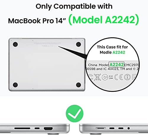 Invzi MacBook Pro 14 Inch Case 2021 2022 2023 Објавување A2442 A2779 M1/M2 Pro/Max со технологија за обликување со едно парче - Тешка заштитна