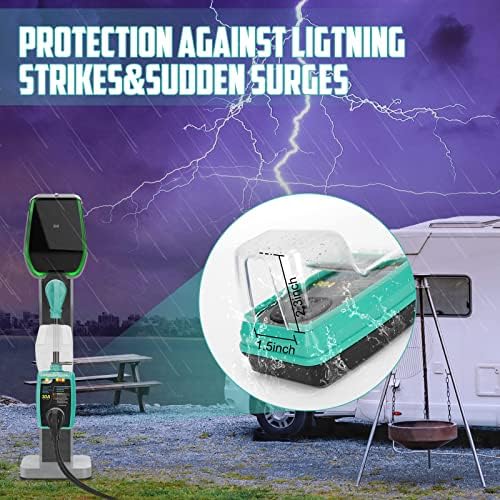 Заштитник на Tiphope RV Surge 30AMP 125V Surge Surge RV Power Defender Anlazer Cilt Coar со светлосен индикатор за светло и