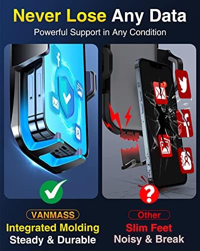 Ванмас [надграден] држач за држач за мобилни телефони [Анти-лизгање мека силиконска и моќна вшмукување] Dashboard Whindshield Universal телефонски