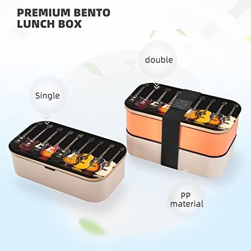 Молија Електрични Гитара Печати Премиум Бенто Ручек Кутија, Јапонски Ручек Кутија, возрасни ручек кутија со прибор за јадење