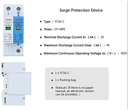 MAMZ YCS6-C 1P+NPE 20-40KA AC SPD House Surge Protector Заштитна заштита на уредот со низок напон