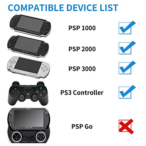 Funturbo PSP Полнач Кабел, Playstation Пренослив Полнач PSP Кабел За Напојување ЗА Полнење Sony PSP 1000 2000 3000 USB Кабел За Податоци &засилувач; Кабел За Полнење 2-во-1