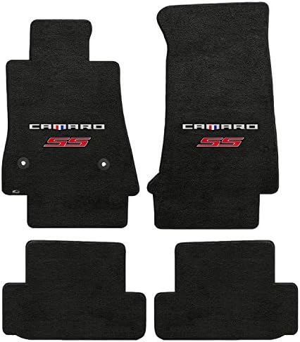 Lloyd Mats Velourtex Поди Маци за Camaro -On 4PC душеци Ebony Velourtex Camaro + SS Red Double Logo