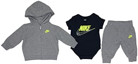 Nike Baby Boys BodySuit, поштенски худи и панталони 3 парчиња сет