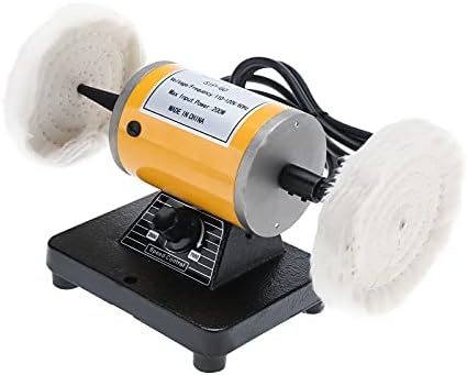 LuckyHigh Electric Dual Dual 4-1/4 Polisher Buffer Bench Top Machine Променлива брзина мини накит клупа за накит за накит, дрво, сребро,