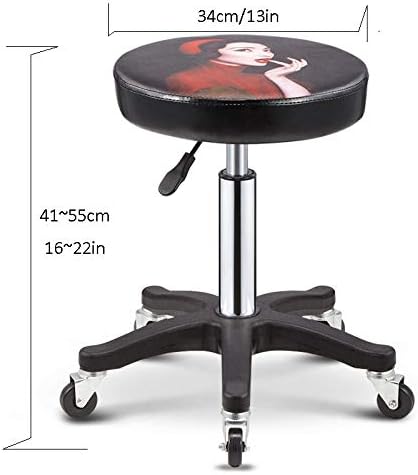 Столче за коса салон на тркалото ， сечење столче со папагал шема синтетичко кожно седиште ， прилагодлива висина 41-55 см ， Поддржана тежина 160 кг ， убавина Столфорф