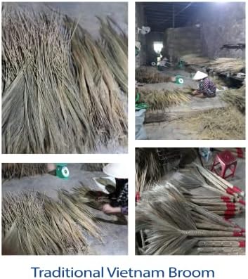 NDP78 Виетнамска традиционална метла - Чои Дот избрише сè, како што е косата за кучиња, мала прашина и не гребе дрвени подови, лесен за ракување,