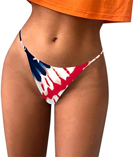 G-жици за жени во САД 4-ти јули за истегнување на ленти за истегнување на ленти со низок половината во САД со знаме на знами