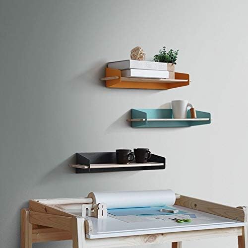 PIBM Стилски полица за едноставност Полнен wallид монтирана лебдечка решетка дрвени колекции дневна соба креативна, 3 големини, 6 бои достапни,