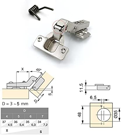 LIKERAINY 45 Степен Шарка X 35mm со Хидрауличен Амортизер За Специјални Агол Врата Меки Затворање Шарки За Кабинетот Шкаф Гардероба