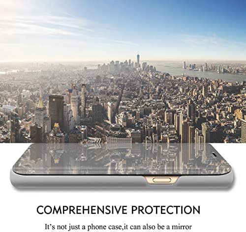 Кожна Футрола Galaxy S9 Компатибилна Со Samsung Galaxy S9 5,8-инчен Телефон Случај Јасен Преглед Шминка Огледало Флип Капак, S9 Телефон Случај