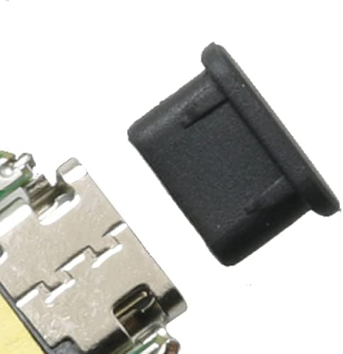 SJZBIN Тип-C Приклучок ЗА Прашина 15pcs 0.37 x 0.16 x 0.24 инчи/9.5 x 4 x 6 Mm Тип C TPU Мека Гума Заштитник Капи ТЕЛЕФОН USB Порта Капа Црна