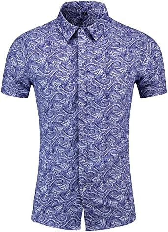 2023 Ново лето Нови маички со кратки ракави за кратки ракави плус големина модна обична плажа полиестерска кошула обичен сон